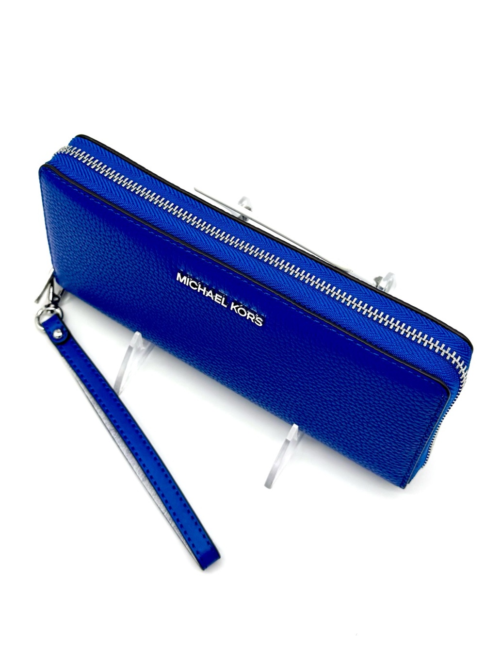 Michael Kors Jet Set Travel Large Leather Continental Wallet Galaxy Blue - Picture 6 of 8